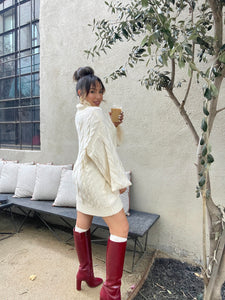 ‘Tis The Season Cable Knit Sweater Dress
