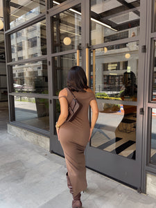 Got Me Twisted Shoulder Maxi Dress