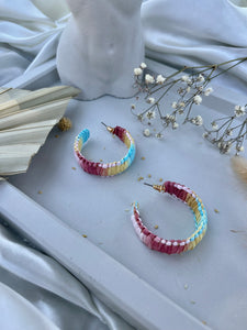 Cabo Straw Earrings- Multicolor
